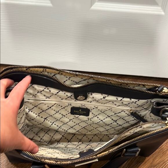 Kate Spade Navy Blue Leather Tote Bag - Picture 5 of 8